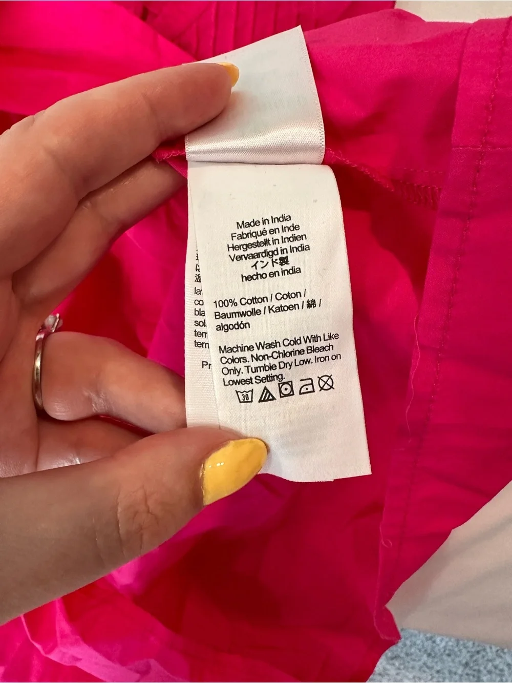 J.Crew Bright Dahlia Hot Pink Pintuck Cotton Poplin Ruffle Neck Top Blouse L NWT